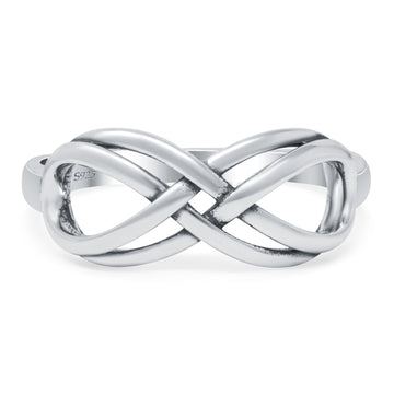 Infinity Band Oxidized Ring Solid 925 Sterling Silver (8mm)